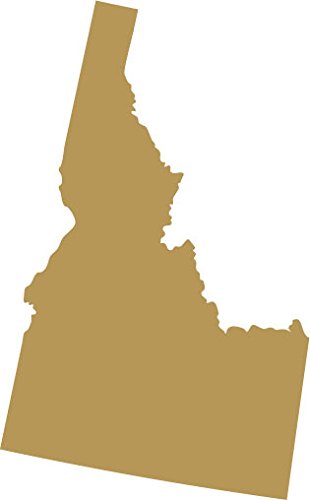 Picniva Gold Idaho ID State Map Vinyl Decal for Car Window Laptop, 3 in - Color: gold - Size: 3 inches