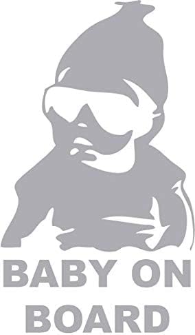 Decaltor Baby on Board Novelty Vinyl Decal, 5 in, Car Window Sticker