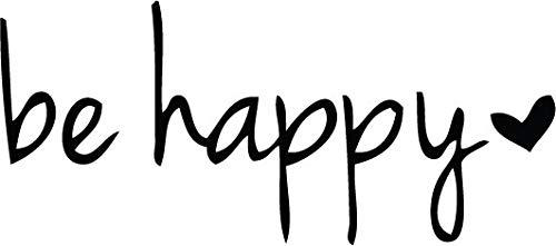 Decaltor Be Happy Script Vinyl Decal, 6 in