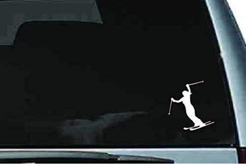 Picniva Skier Sty1 Vinyl Car Window Decal, Approx 5 in