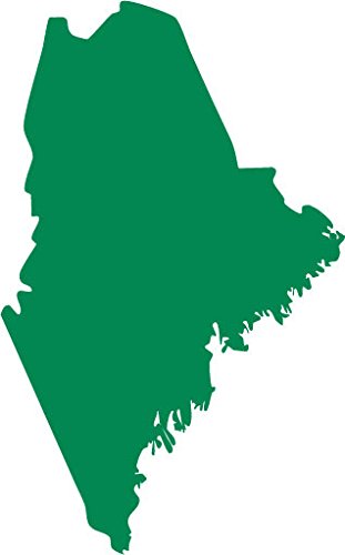Picniva Green Maine ME State Map Car Vinyl Decal, 3 in - Color: green - Size: 3 inches