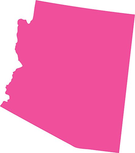 Picniva Arizona State Map Removable Vinyl Wall Decal, Pink, 3 in Wide