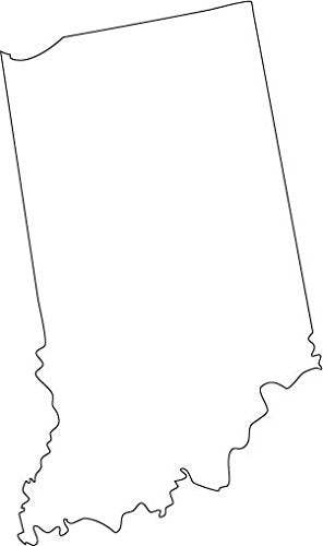 Picniva White Indiana IN State Map Vinyl Decal for Car Window Laptop, 20 in - Color: white - Size: 20 inches