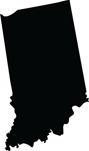 Picniva Black Indiana IN State Map Vinyl Wall Decal, 3 in - Color: black - Size: 3 inches