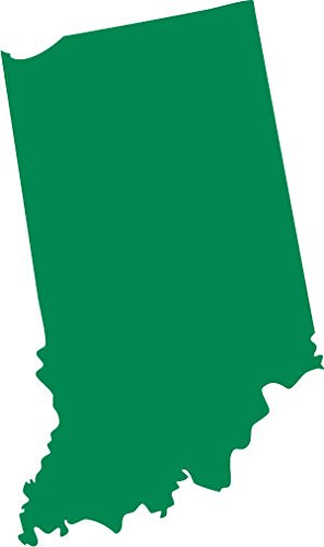 Picniva Green Indiana IN State Map Vinyl Wall Decal, 3 in - Color: green - Size: 3 inches
