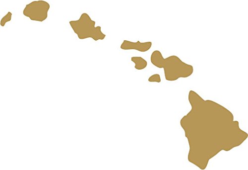 Picniva Gold Hawaii HI State Map Vinyl Decal for Car Window Laptop, 3 in - Color: gold - Size: 3 inches