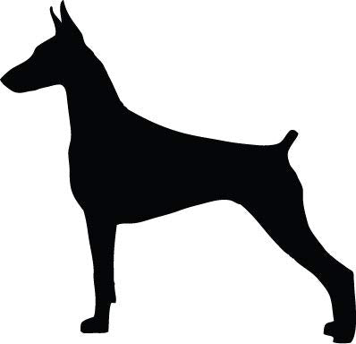 Decaltor DOBERMAN SILHOUETTE dog Decal Sticker Peel and Stick Sticker Graphic Auto, Wall, Laptop, Cell, Truck Sticker for Windows, Cars, Trucks