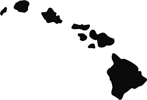 Picniva Black Hawaii HI State Map Vinyl Decal for Car Window Laptop, 3 in - Color: black - Size: 3 inches