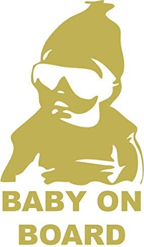 Decaltor Baby on Board Novelty Vinyl Decal, 5 in, Car Window Sticker