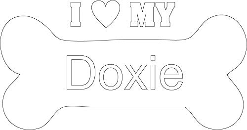 Decaltor I Love My Doxie Vinyl Decal for Car Window Laptop, 5 in