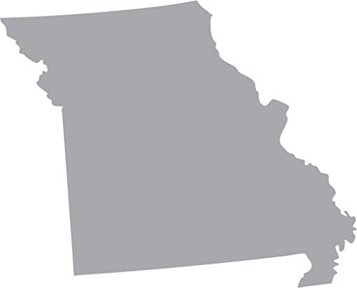 Picniva Silver Missouri MO State Map Vinyl Decal for Car, 3 in - Color: silver - Size: 3 inches