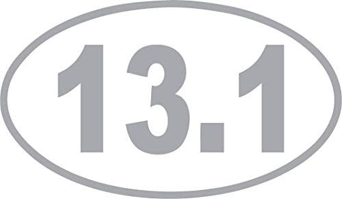 Decaltor 13.1 Half Marathon Oval Vinyl Decal, 3 x 5 in, Car Window Sticker