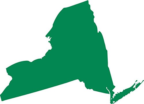 Picniva Green New York State NY 3 Inch Map Removable Vinyl Wall Decal Decor