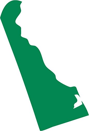 Picniva Delaware State Map Vinyl Car Window Decal, Green, 3 in Wide
