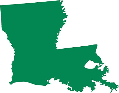 Picniva Green Louisiana LA State Map Vinyl Decal for Car Window, 3 in - Color: green - Size: 3 inches