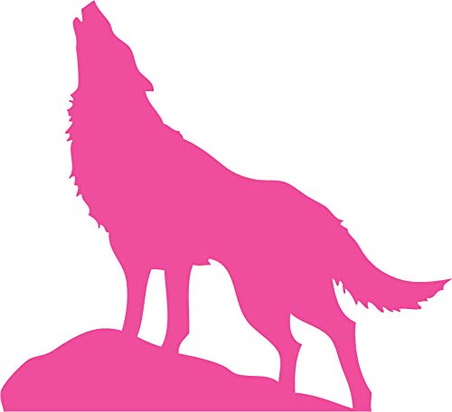 Decaltor Howling Wolf Silhouette Vinyl Decal for Car Window Laptop, 5 in