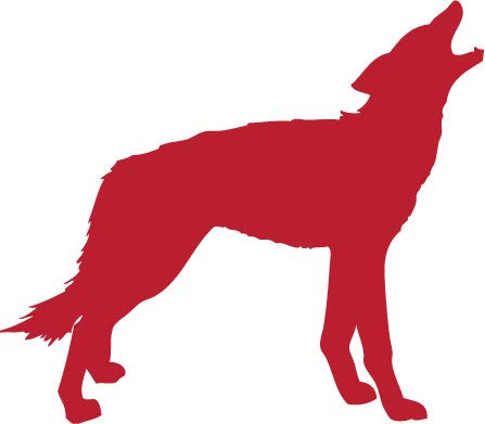 Decaltor Wolf Silhouette 5 in Vinyl Decal for Laptop Bumper Wall