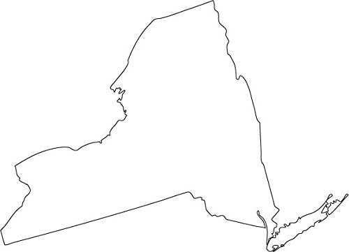 Picniva White New York State NY 20 Inch Map Vinyl Car Decal Sticker Vehicle - Color: white - Size: 20 inches