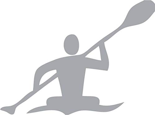 Decaltor Kayaker Silhouette Vinyl Decal, 5 in, Car Window Sticker