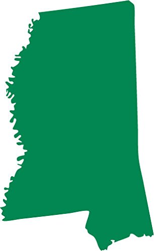 Picniva Green Mississippi MS State Map Vinyl Wall Decal, 3 in - Color: green - Size: 3 inches