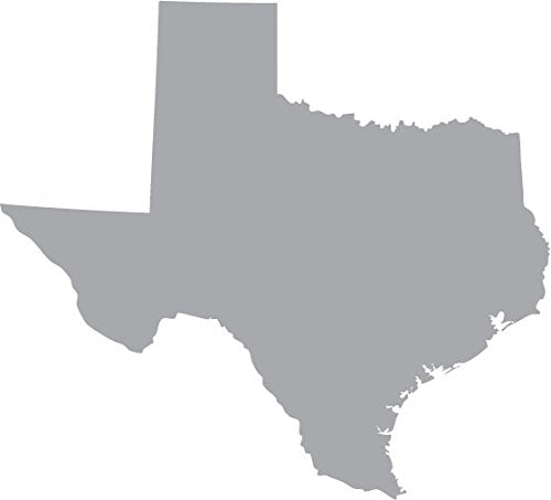 Picniva Silver Texas TX 3 Inch Map Vinyl Car Decal Sticker Vehicle Bumper - Color: silver - Size: 3 inches