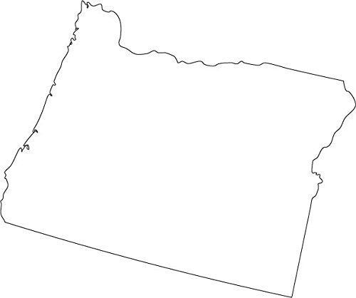 Picniva White Oregon OR 20 Inch Map Vinyl Car Decal Sticker Vehicle Bumper - Color: white - Size: 20 inches