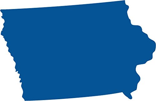 Picniva Blue Iowa IA State Map Vinyl Wall Decal, 3 in - Color: blue - Size: 3 inches