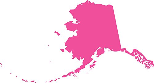 Picniva Alaska State Map Vinyl Car Window Decal, Pink, 3 in Wide