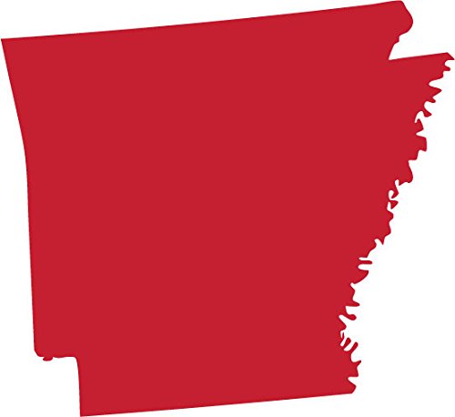 Picniva Arkansas State Map Vinyl Car Window Decal, Red, 3 in Wide