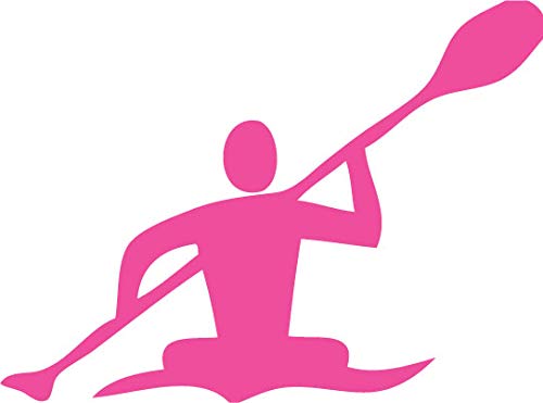 Decaltor Kayaker Silhouette Vinyl Decal, 5 in, Car Window Sticker