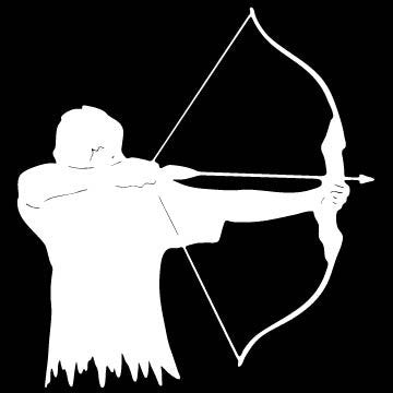 Picniva Archer Drawing Bow Type3 Vinyl Car Window Decal, Approx 5 in