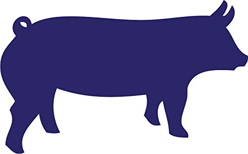 Decaltor Hog Pig Silhouette Vinyl Decal, 5 in, Car Window Sticker