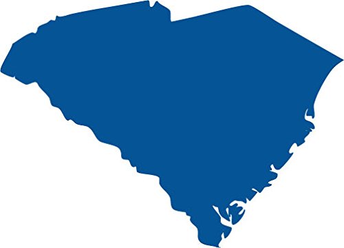 Picniva South Carolina State Map Vinyl Wall Decal, Blue, 3 in Wide