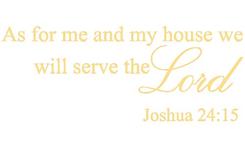 Picniva As for Me and My House Wall Decal, Gold, 22 x 8.5 in