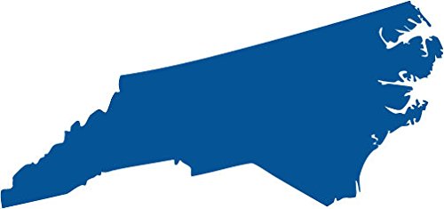 Picniva Blue North Carolina NC State Map Vinyl Decal for Car, 3 in - Color: blue - Size: 3 inches