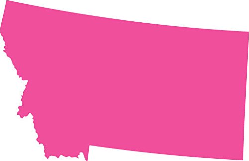 Picniva Pink Montana MT State Map Vinyl Decal for Car, 3 in - Color: pink - Size: 3 inches