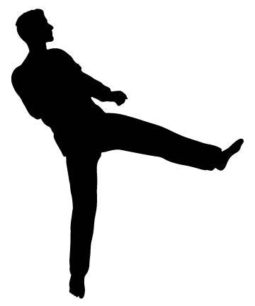 Picniva Martial Artist Leaning Kick Removable Vinyl Wall Decal