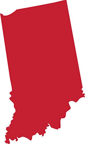 Picniva Red Indiana IN State Map Vinyl Wall Decal, 3 in - Color: red - Size: 3 inches
