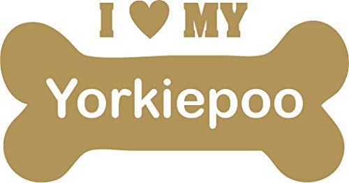 Decaltor I Love My Yorkiepoo Vinyl Decal, 5 in, Car Window Sticker