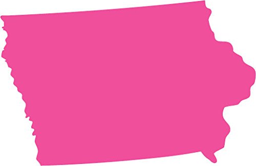 Picniva Pink Iowa IA State Map Vinyl Wall Decal, 3 in - Color: pink - Size: 3 inches