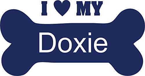 Decaltor I Love My Doxie Vinyl Decal for Car Window Laptop, 5 in