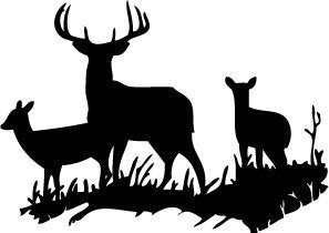 Picniva Buck Deer Doe Silhouette Wall Decal, Matte White, 16 x 23 in