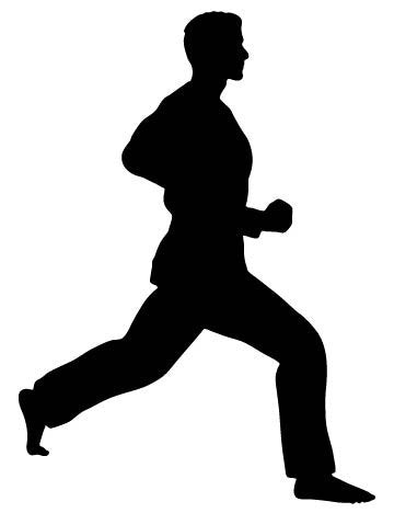 Picniva Martial Artist Forward Step Removable Vinyl Wall Decal
