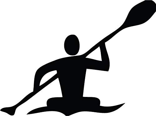 Decaltor Kayaker Silhouette Vinyl Decal, 5 in, Car Window Sticker