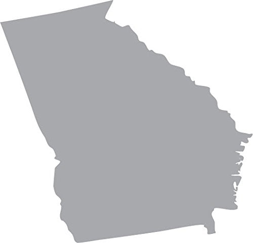 Picniva Georgia GA Map Removable Vinyl Wall Decal, Silver, 3 in