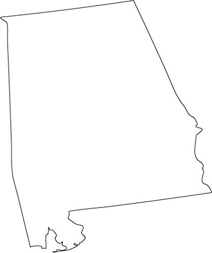 Picniva Alabama State Map Vinyl Car Window Decal, White, 20 in Wide