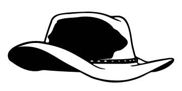 Picniva Cowboy Hat Wide Brim Removable Vinyl Wall Decal