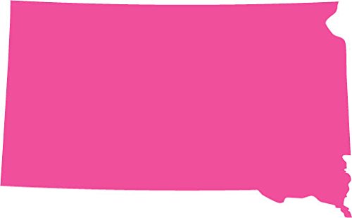 Picniva Pink South Dakota SD 3 Inch Map Vinyl Car Decal Sticker Vehicle - Color: pink - Size: 3 inches