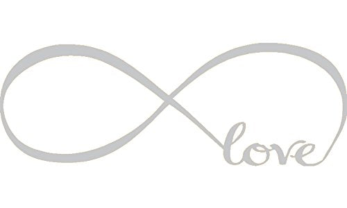 Picniva Infinity Symbol Love Wall Decal, Silver, 7 x 22 in