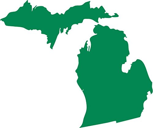 Picniva Green Michigan MI State Map Car Vinyl Decal, 3 in - Color: green - Size: 3 inches